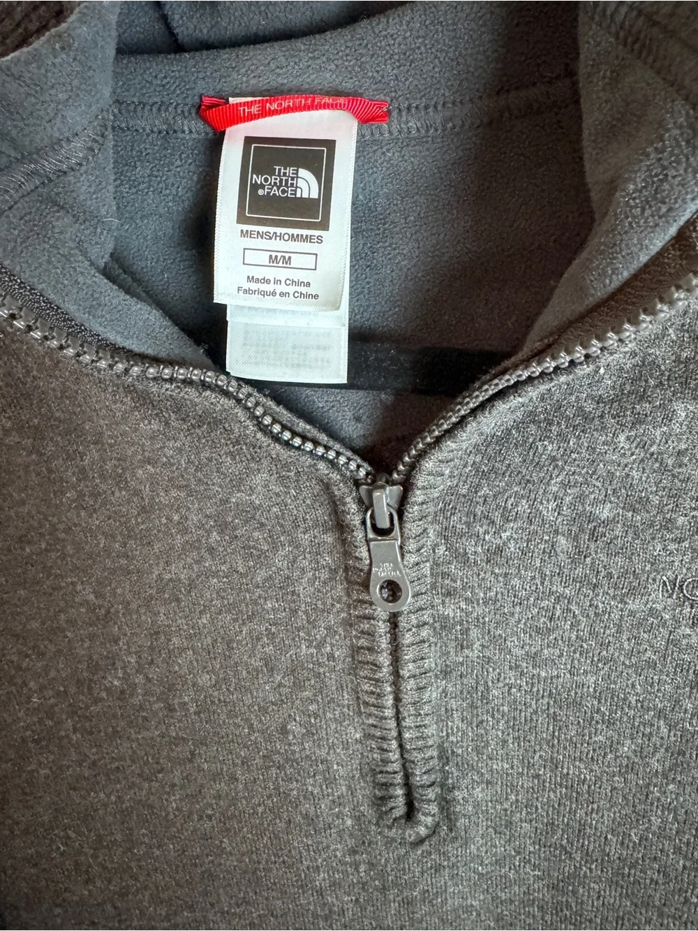 The North Face Men's M Brown Quarter Zip Pullover Sweater W/External Seams